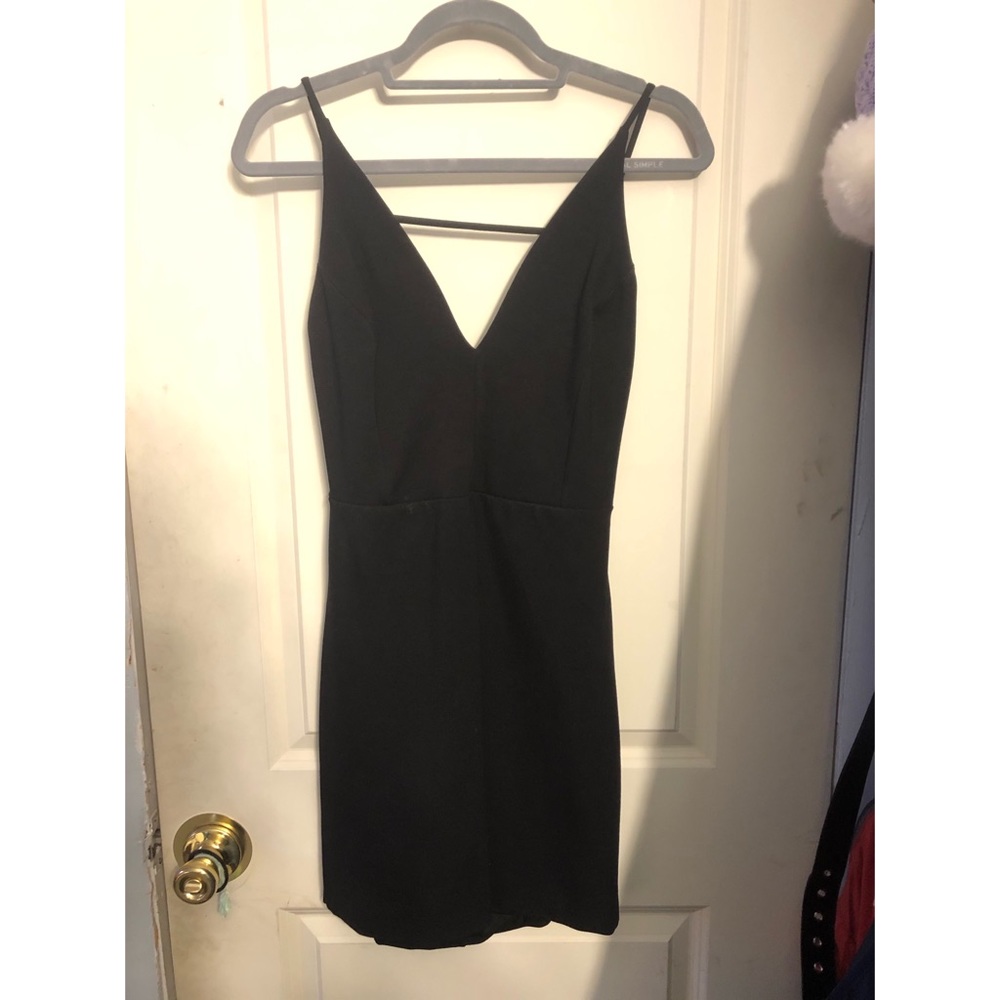 Lulu’s Black Dress with Open Back